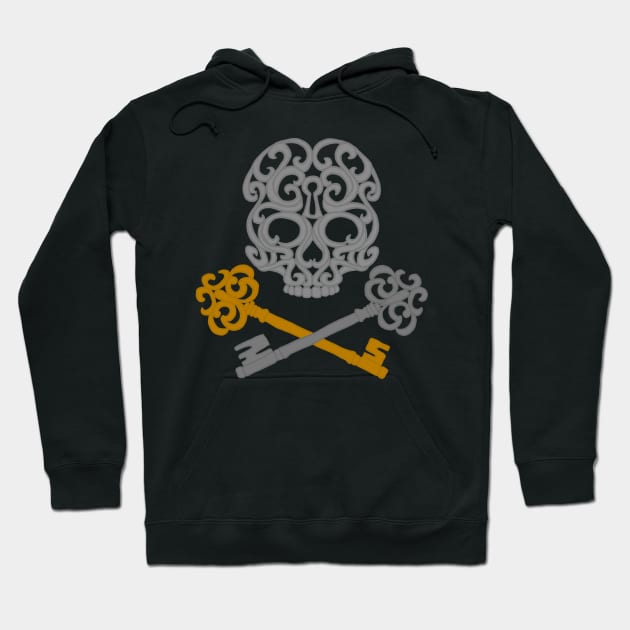 Skull and Cross Keys Hoodie by Serene Twilight